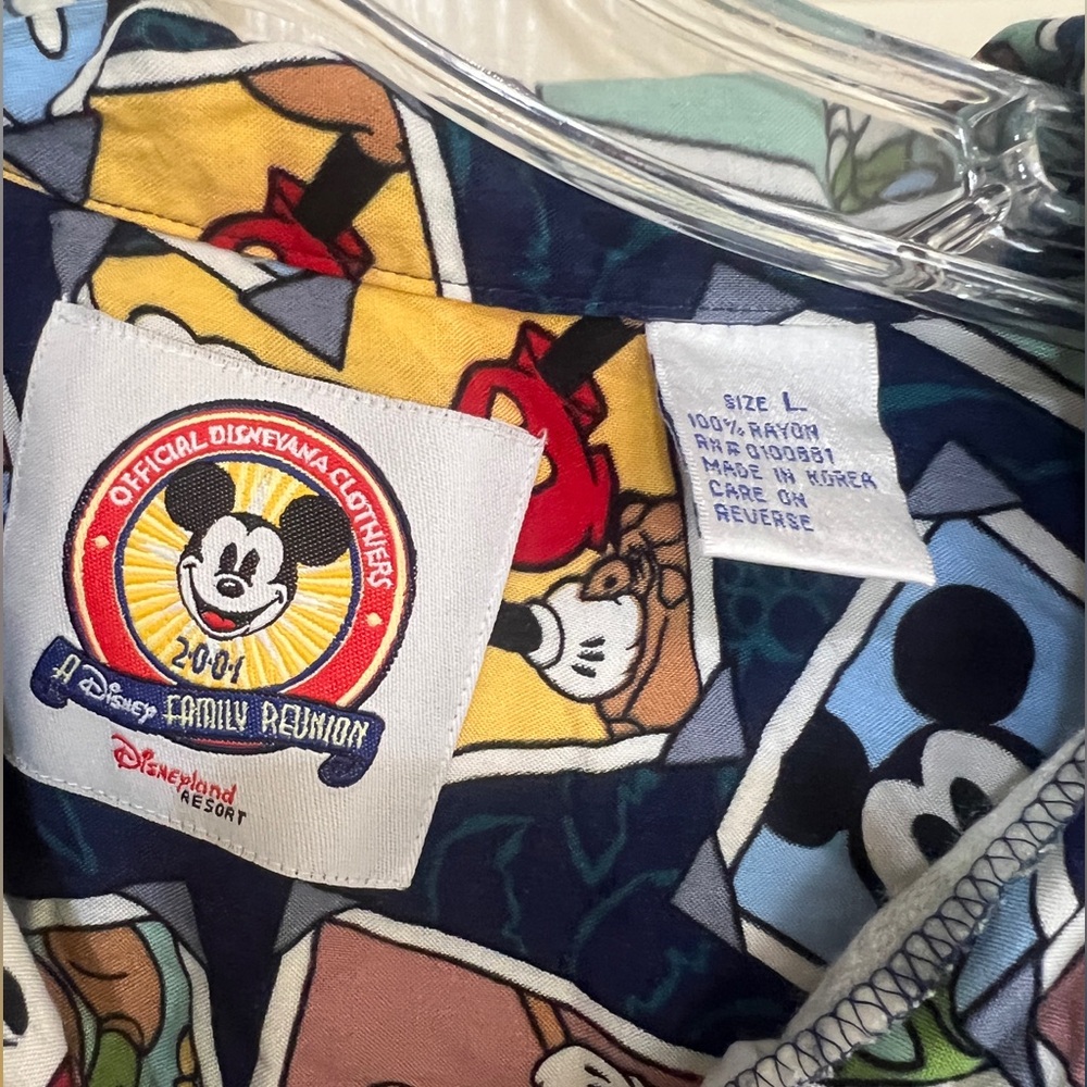 Disneyana Clothiers 2001 Mickey Mouse Shirt Family Reunion Disney Sz L - Picture 3 of 8